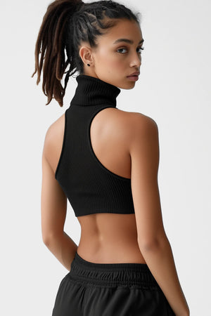 Coastal cropped high-neck tank