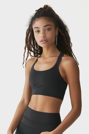 Rib-knit seamless cherished bra top