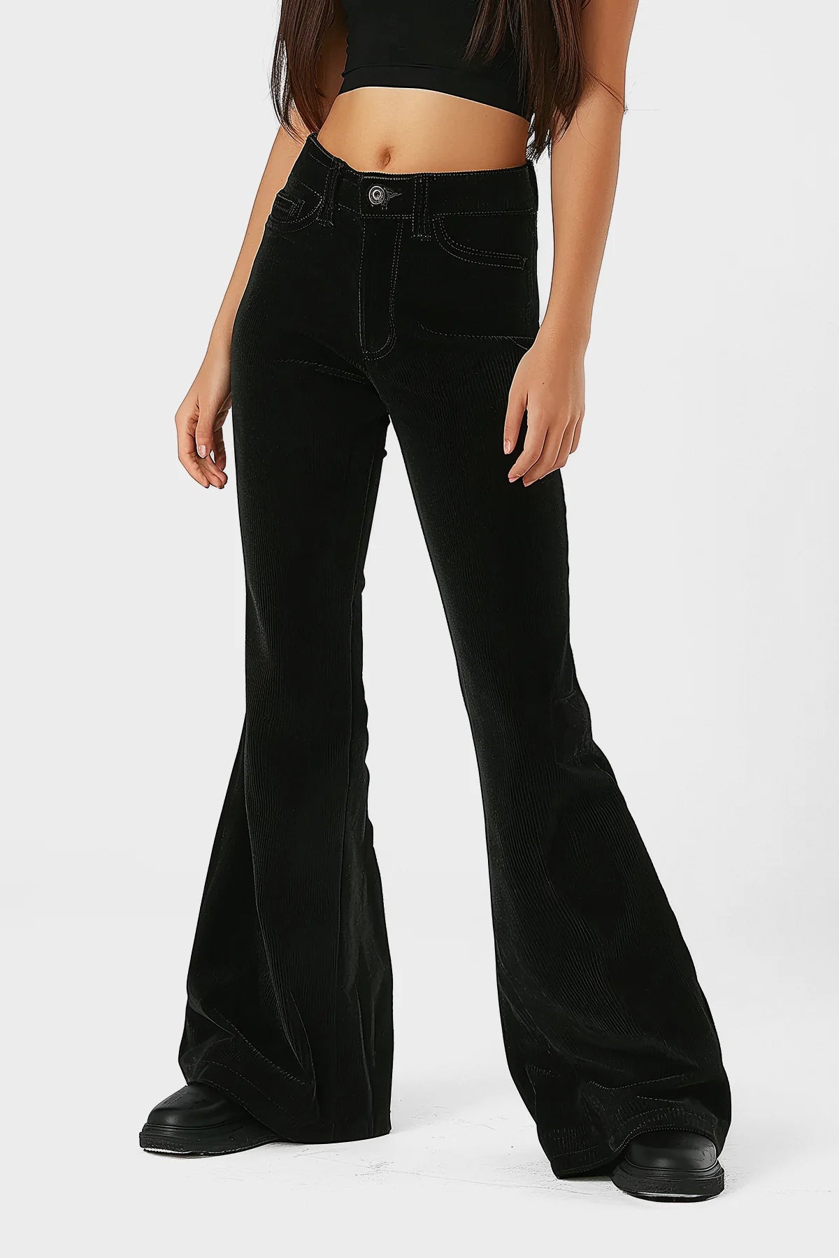 Velvet Veer High-Waist Winter Flare Pant