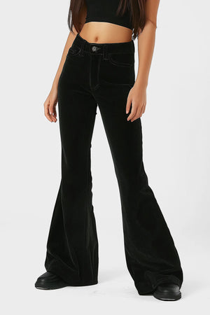 Velvet Veer High-Waist Winter Flare Pant